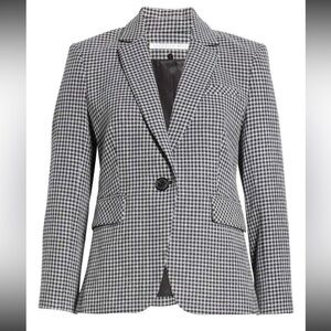 VERONICA BEARD NEW Houndstooth Dickey Single Button Blazer Jacket Size 2